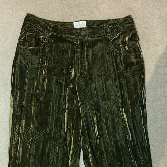 90's Grunge Deep Green Velor Pants - Picture 8 of 8